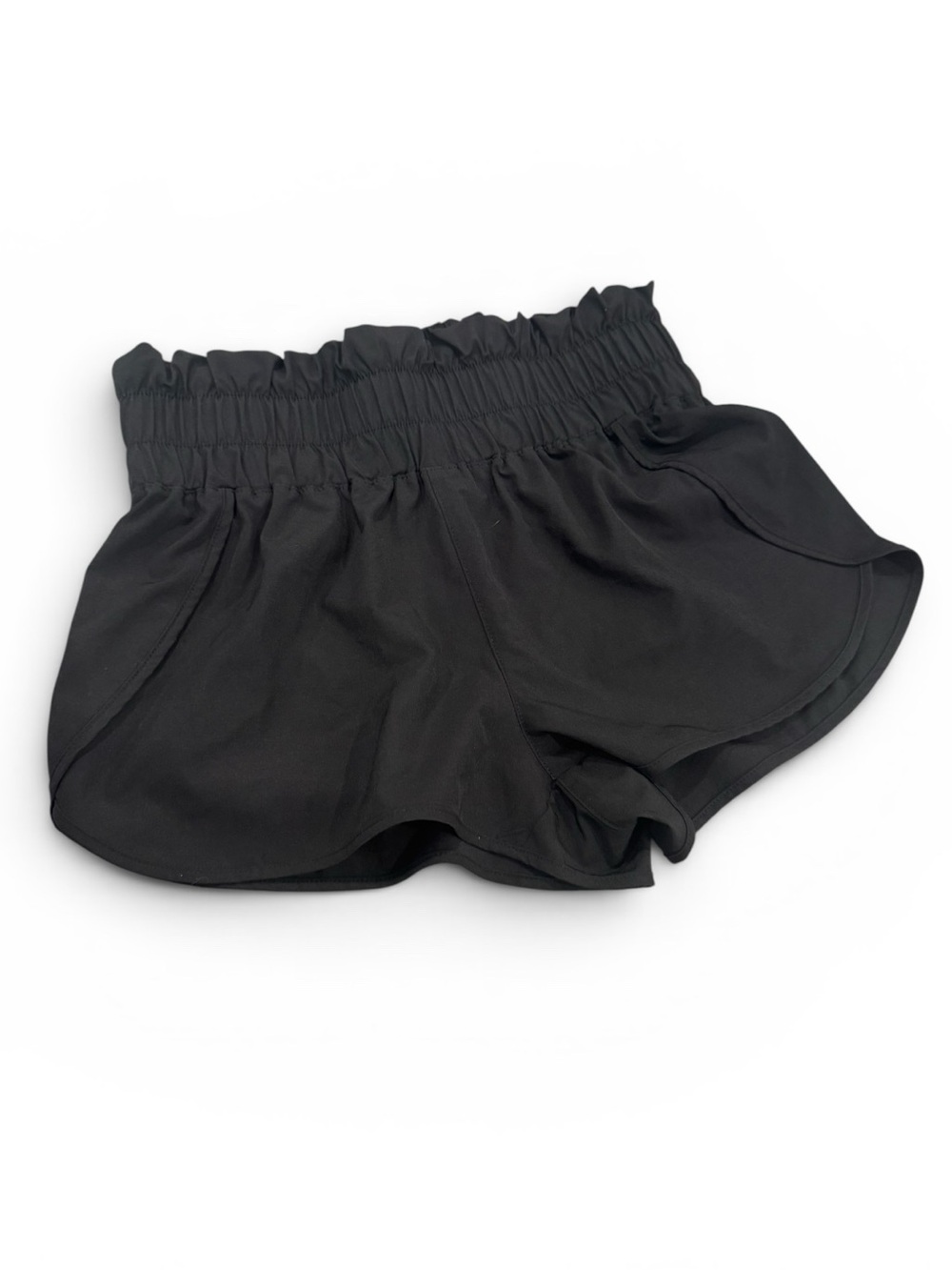 Black Athletic Shorts with a Cinched Elastic Waistband